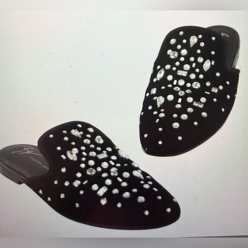 Giuseppe Zanotti Letitia crystal Elegant Black Embellished Women's Mules size 8